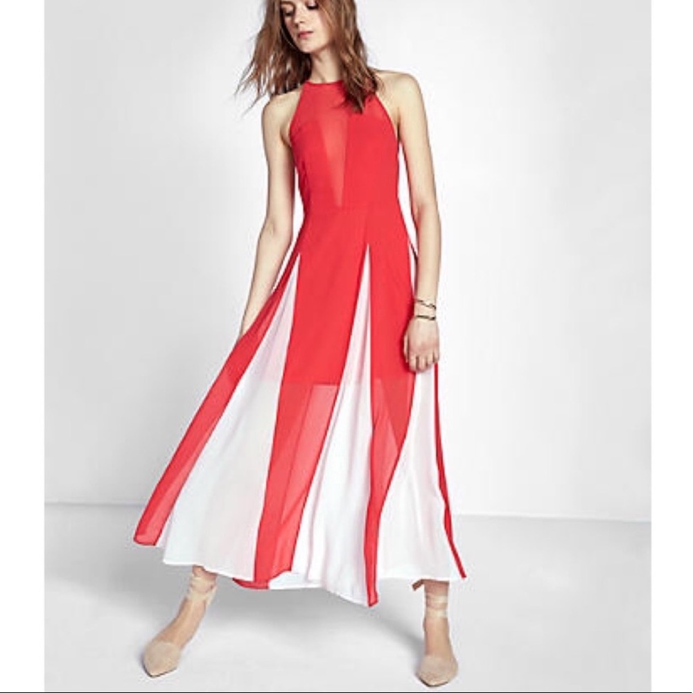 Express High Neck Halter Maxi Dress - 0